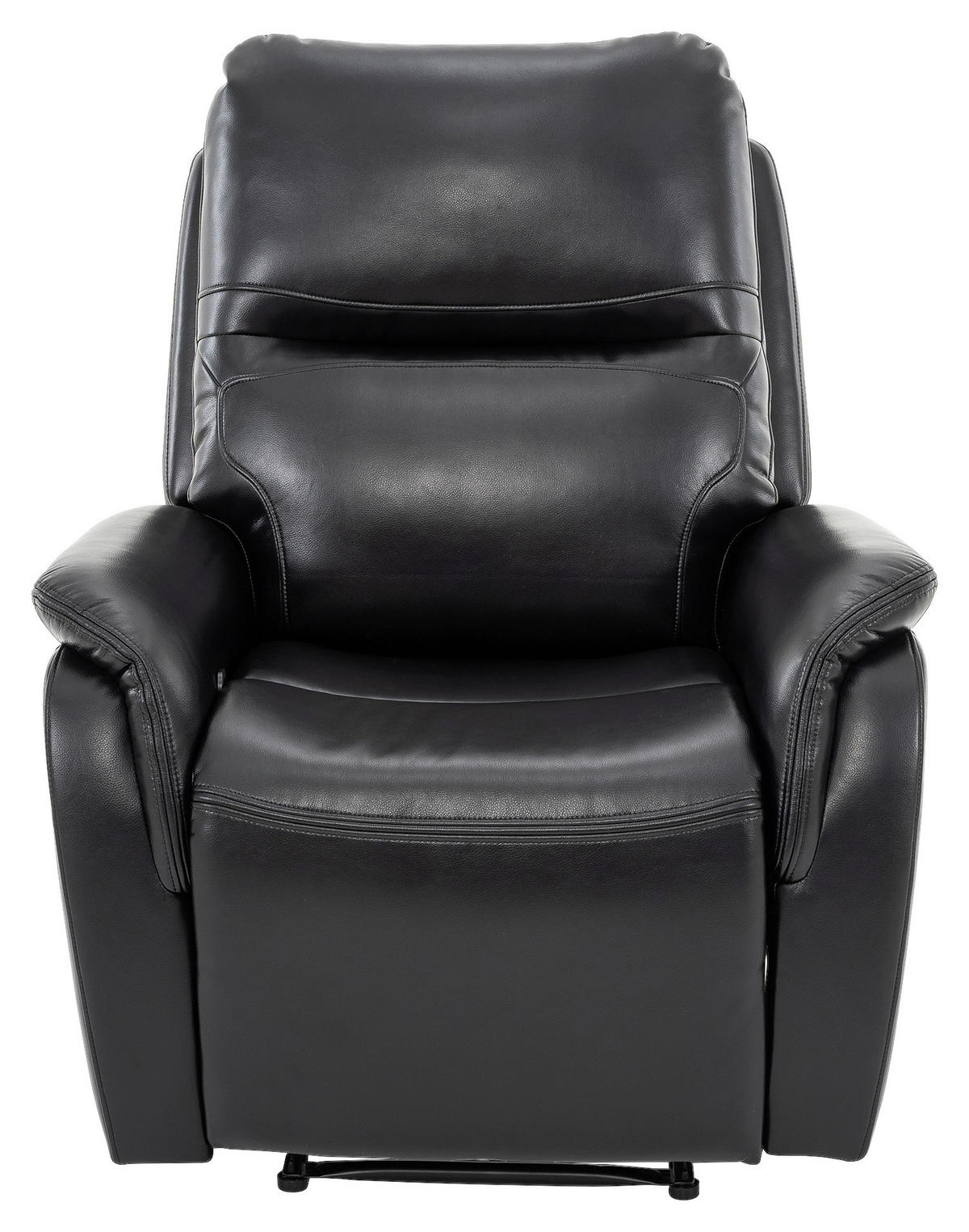 FERNSEHSESSEL  mit Lederlook Schwarz  - Schwarz, KONVENTIONELL, Kunststoff/Textil (86/107/91cm) - P & B