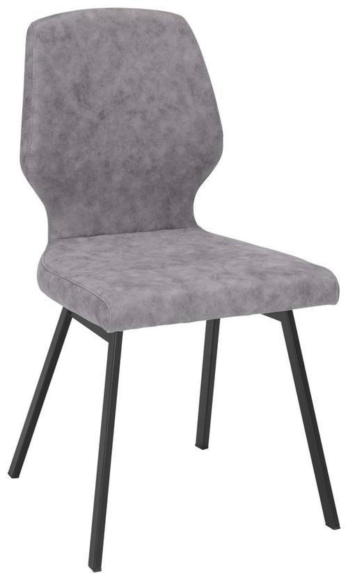 STUHL  in Eisen Mikrofaser Metall, Textil  - Schwarz/Grau, MODERN, Textil/Metall (46/91/61cm) - Venda