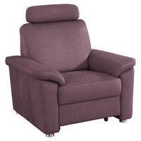 FERNSEHSESSEL Webstoff Violett  - Silberfarben/Violett, Konventionell, Textil/Metall (102/91/91-159cm) - Beldomo System
