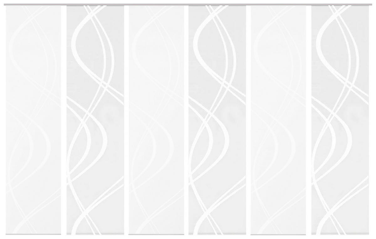 FLÄCHENVORHANG TIBERIO, 6-TLG.  6 Stück  halbtransparent   60/245 cm  - Weiß, MODERN, Textil (60/245cm)