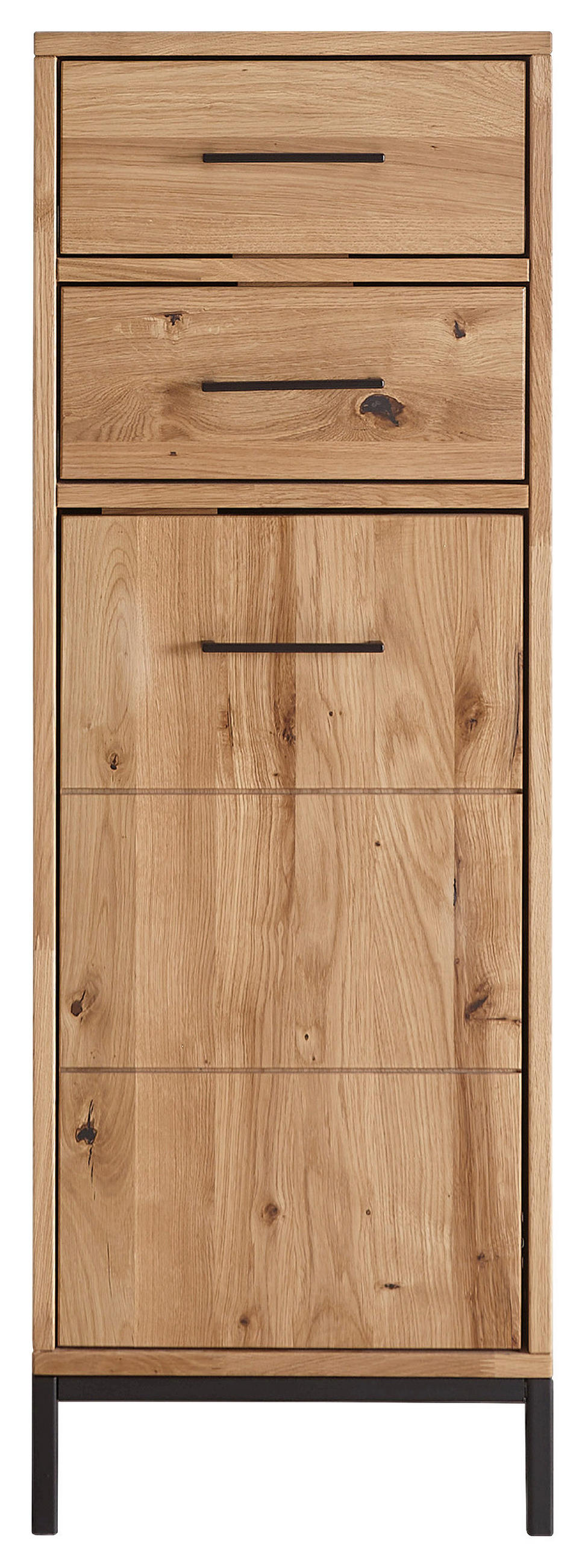 MIDISCHRANK 40/115/35 cm  - Wildeiche/Schwarz, Basics, Holz/Metall (40/115/35cm) - Linea Natura
