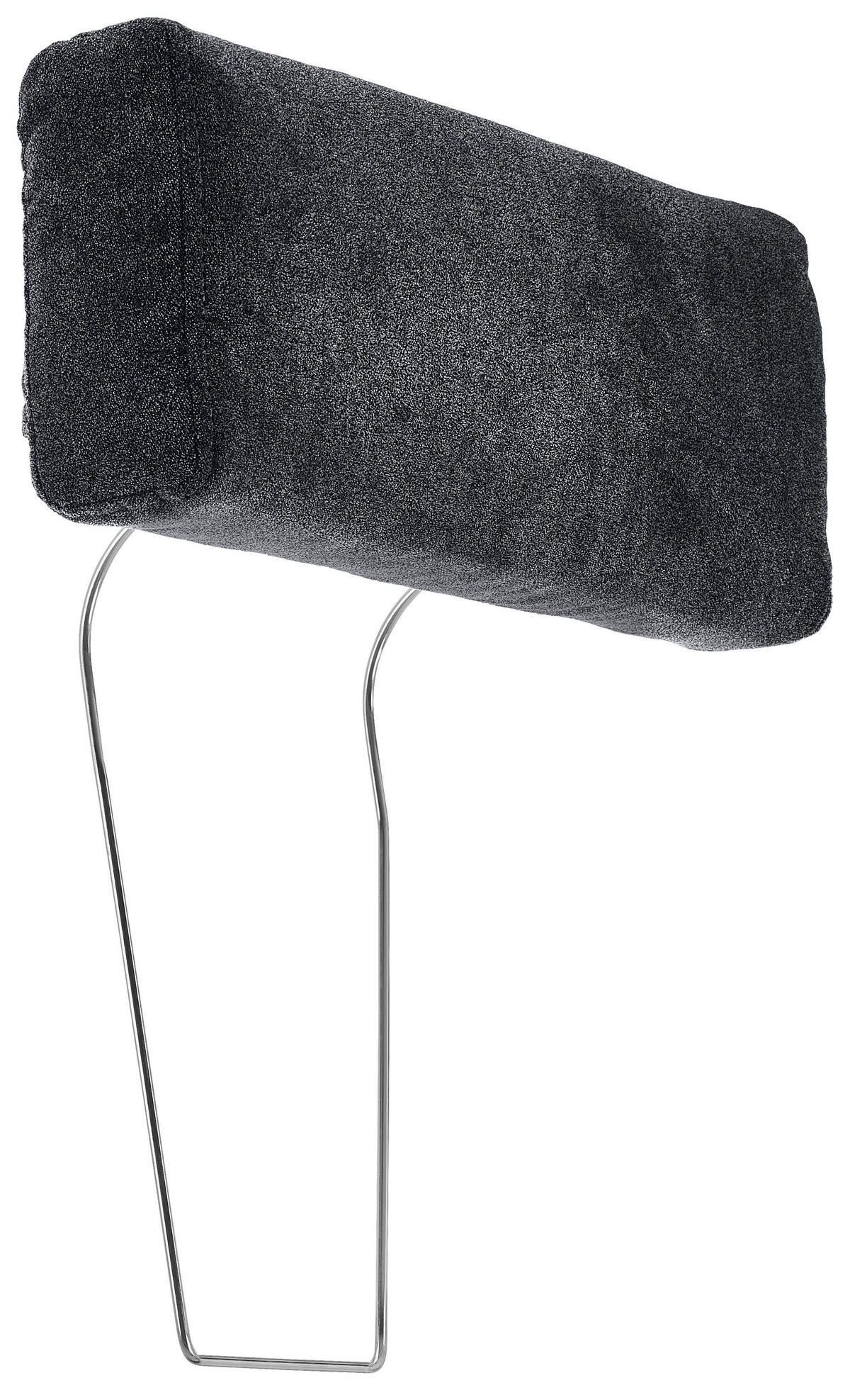 KOPFSTÜTZE in Velours  - Schwarz, Konventionell, Textil (55/21/10cm) - Hom`in
