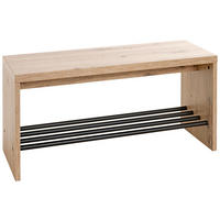 LAVICA DO PREDSIENE, čierna, farba duba, 80/40/30 cm - čierna/farba duba, Basics, kov/kompozitné drevo (80/40/30cm)