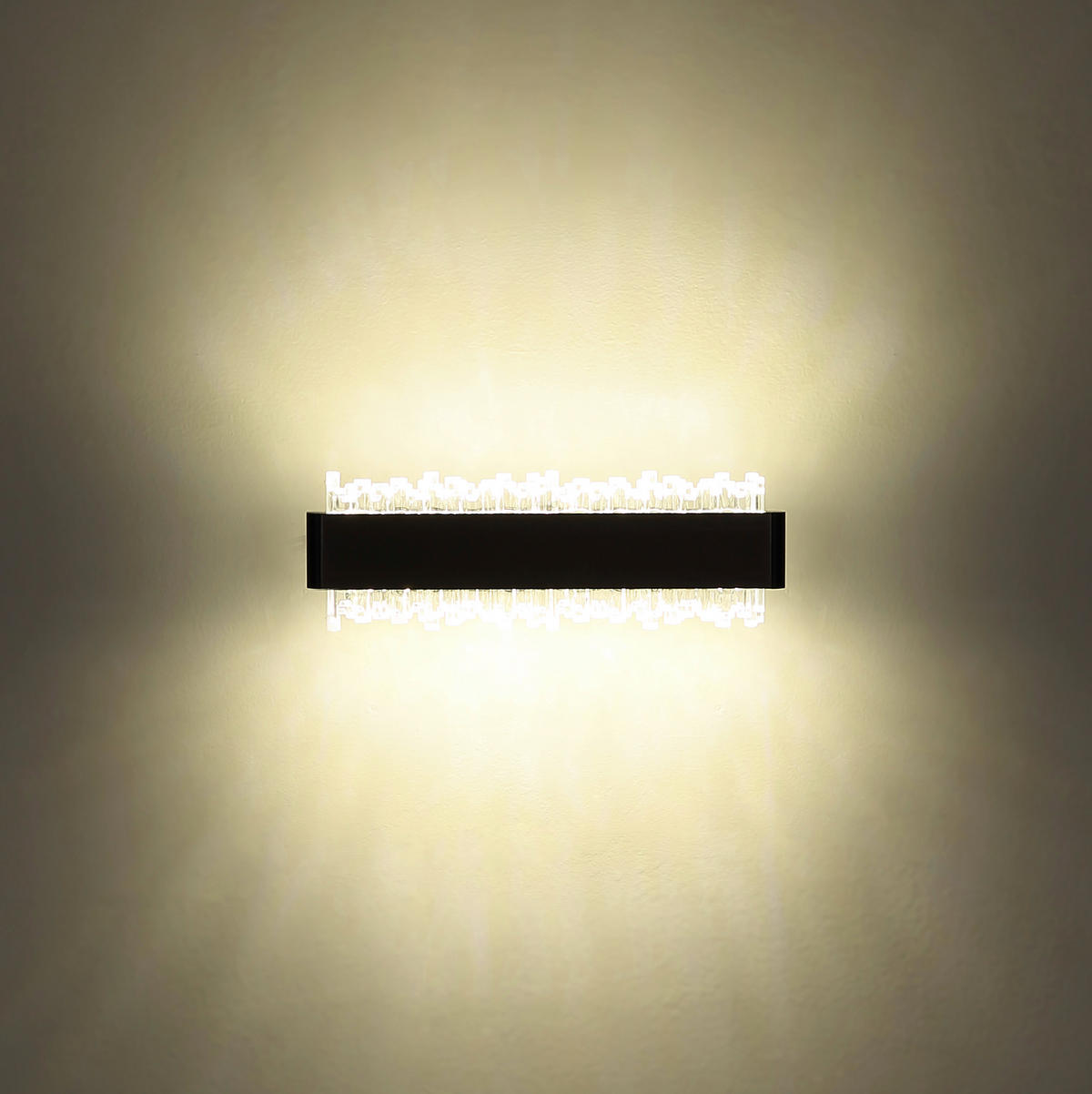 LED-WANDLEUCHTE 120/8/4 cm   - Klar/Schwarz, Design, Kunststoff/Metall (120/8/4cm) - Globo