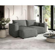 ECKSOFA Grau Webstoff Zierkissen, Rückenkissen, Rücken echt  - Schwarz/Grau, MODERN, Kunststoff/Textil (153/250cm) - Xora