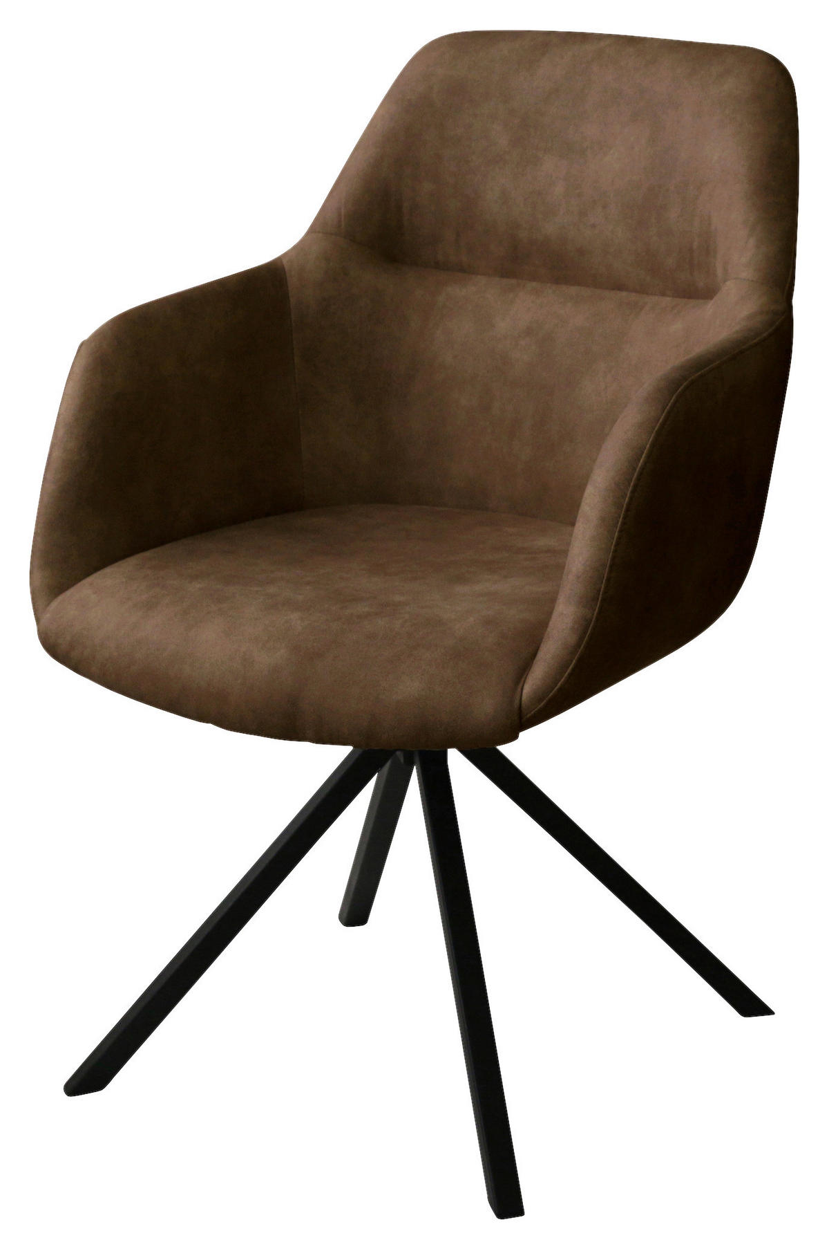 ARMLEHNSTUHL  in Stahl Flachgewebe  - Schwarz/Braun, Design, Textil/Metall (57/85,5/65cm) - Voleo