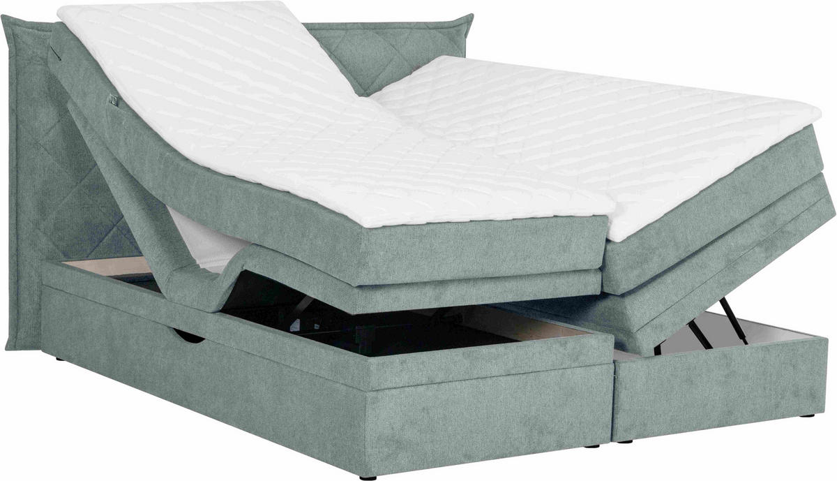 BOXSPRINGBETT 180/200 cm  in Grau  - Schwarz/Grau, KONVENTIONELL, Holz/Textil (180/200cm) - Welnova