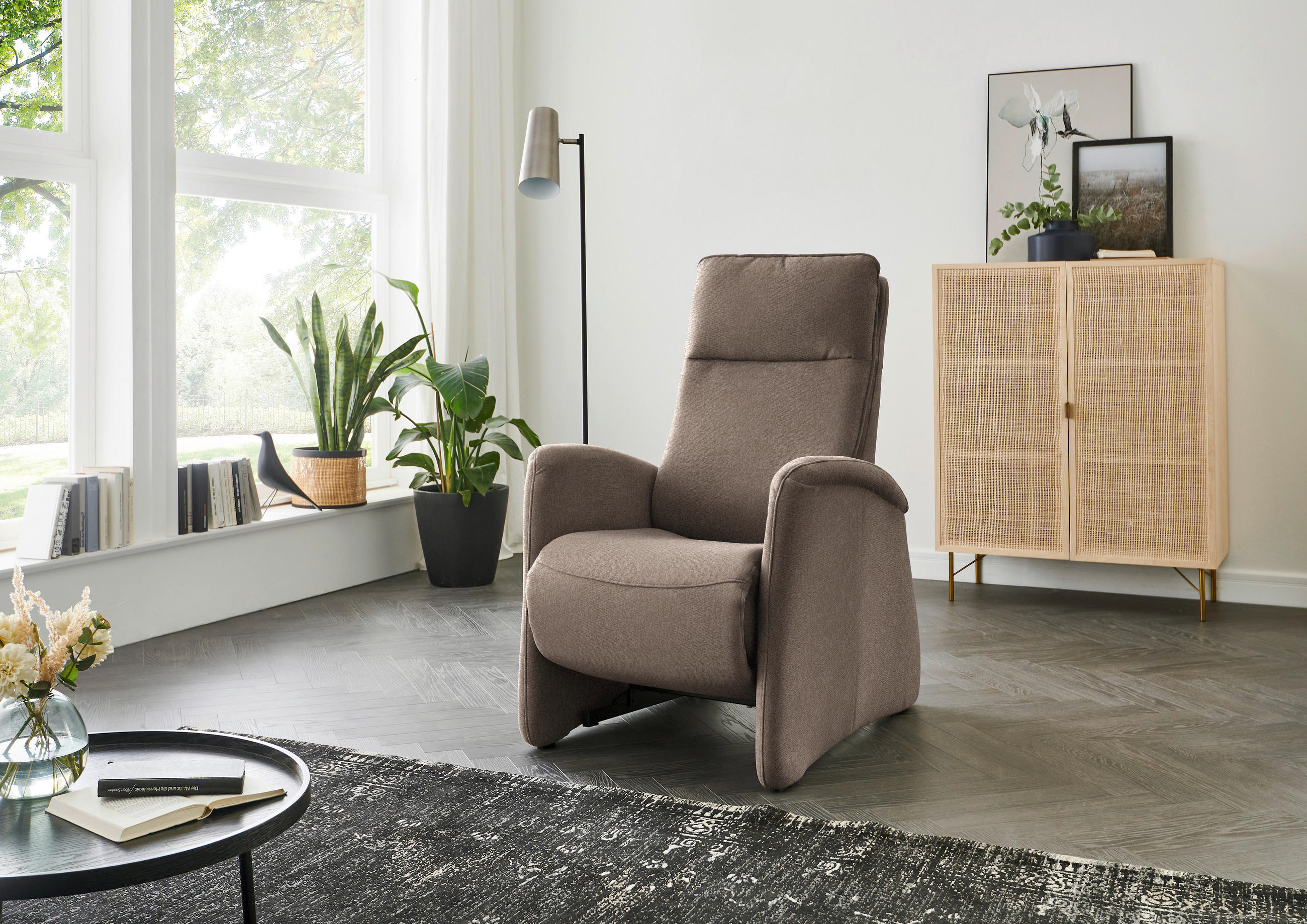 FERNSEHSESSEL in Chenille Hellbraun  - Hellbraun, Konventionell, Textil (79/114/87-176cm) - Valdera