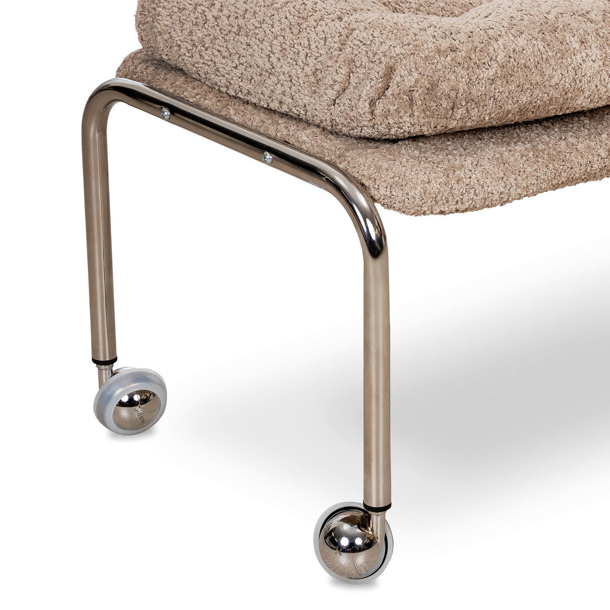 PALL i metall, textil kromfärg, beige  - beige/kromfärg, Design, metall/textil (67/42/41cm) - Best Price