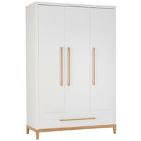KLEIDERSCHRANK  in Weiß, Eichefarben  - Eichefarben/Weiß, LIFESTYLE, Holz/Holzwerkstoff (135/206/55cm) - Stylife