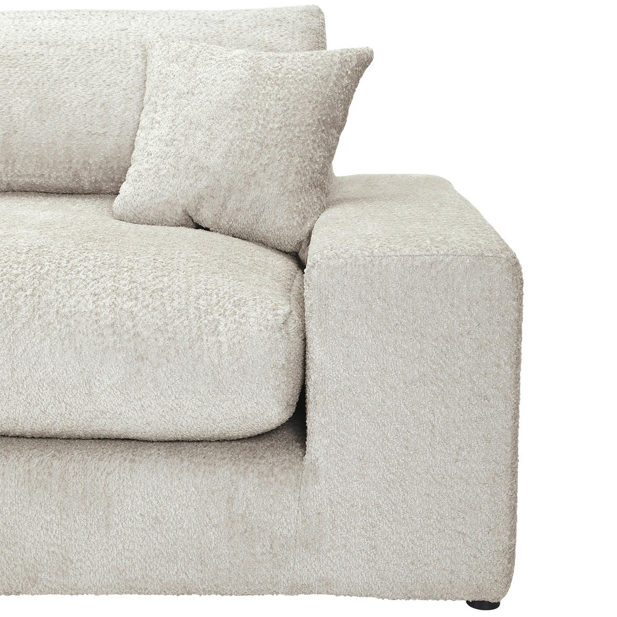 MEGASOFA Struktur, Bouclé Beige  - Beige/Schwarz, MODERN, Kunststoff/Textil (270/76/125cm) - Landscape