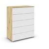 KOMMODE  in 80/100/43 cm  - Weiß/Eiche Artisan, Design, Holzwerkstoff/Metall (80/100/43cm) - Carryhome