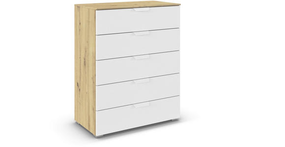 KOMMODE  in 80/100/43 cm  - Weiß/Eiche Artisan, Design, Holzwerkstoff/Metall (80/100/43cm) - Carryhome