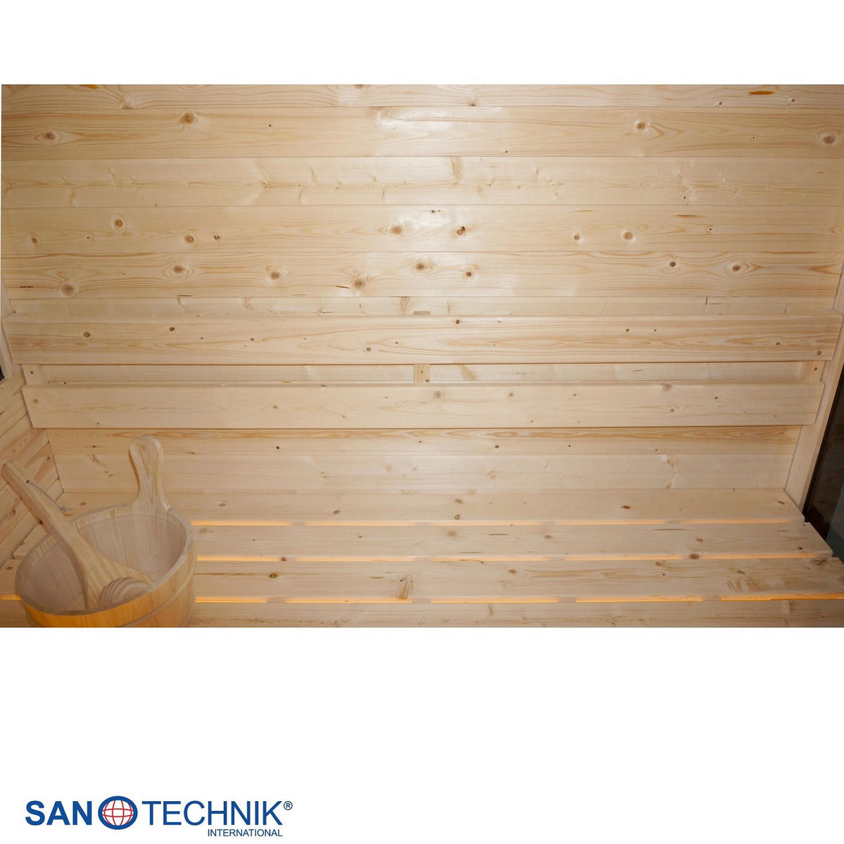 SAUNA für 6 Personen Hanko  - Fichtefarben, KONVENTIONELL, Holz (210/180/210cm) - Sanotechnik