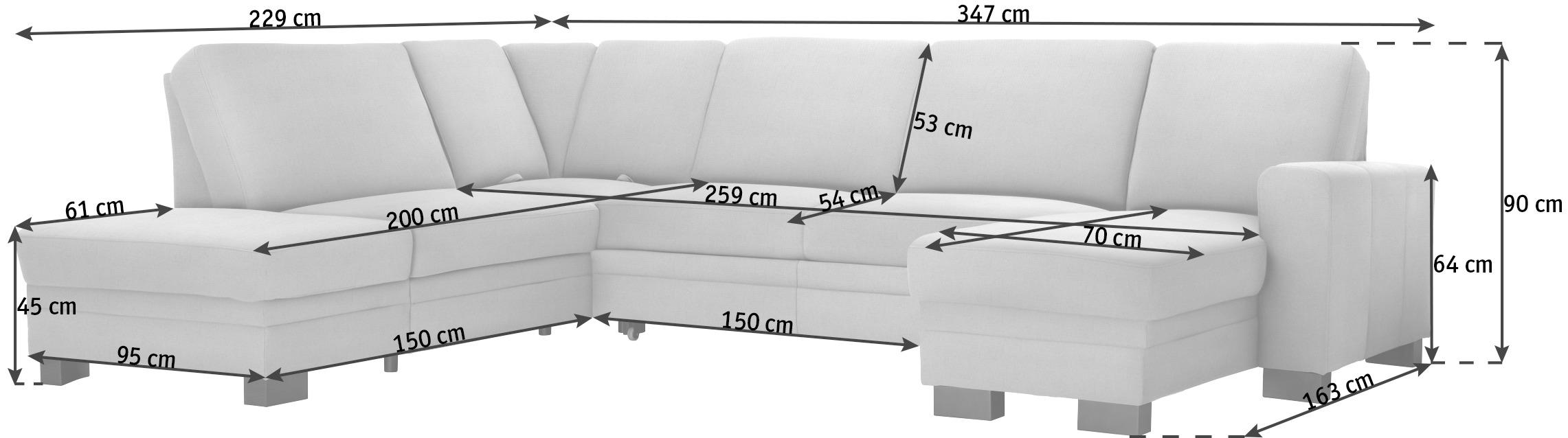 WOHNLANDSCHAFT Braun  - Braun, Design, Holz/Textil (241/319/163cm) - Beldomo System