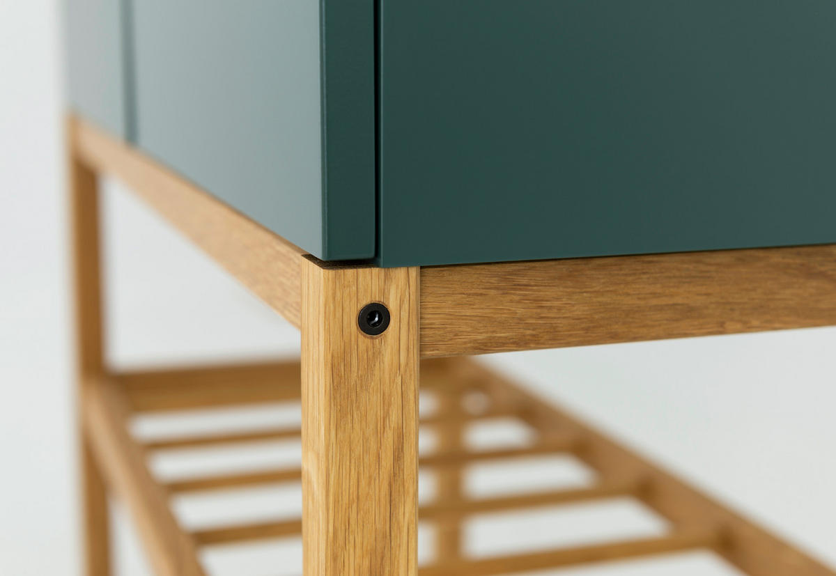 HIGHBOARD  in 80/162/37 cm  - Dunkelgrün/Eichefarben, Design, Holz/Holzwerkstoff (80/162/37cm)