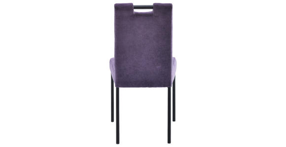 STUHL Webstoff Violett  - Violett/Schwarz, KONVENTIONELL, Textil/Metall (46/91/61cm) - Carryhome