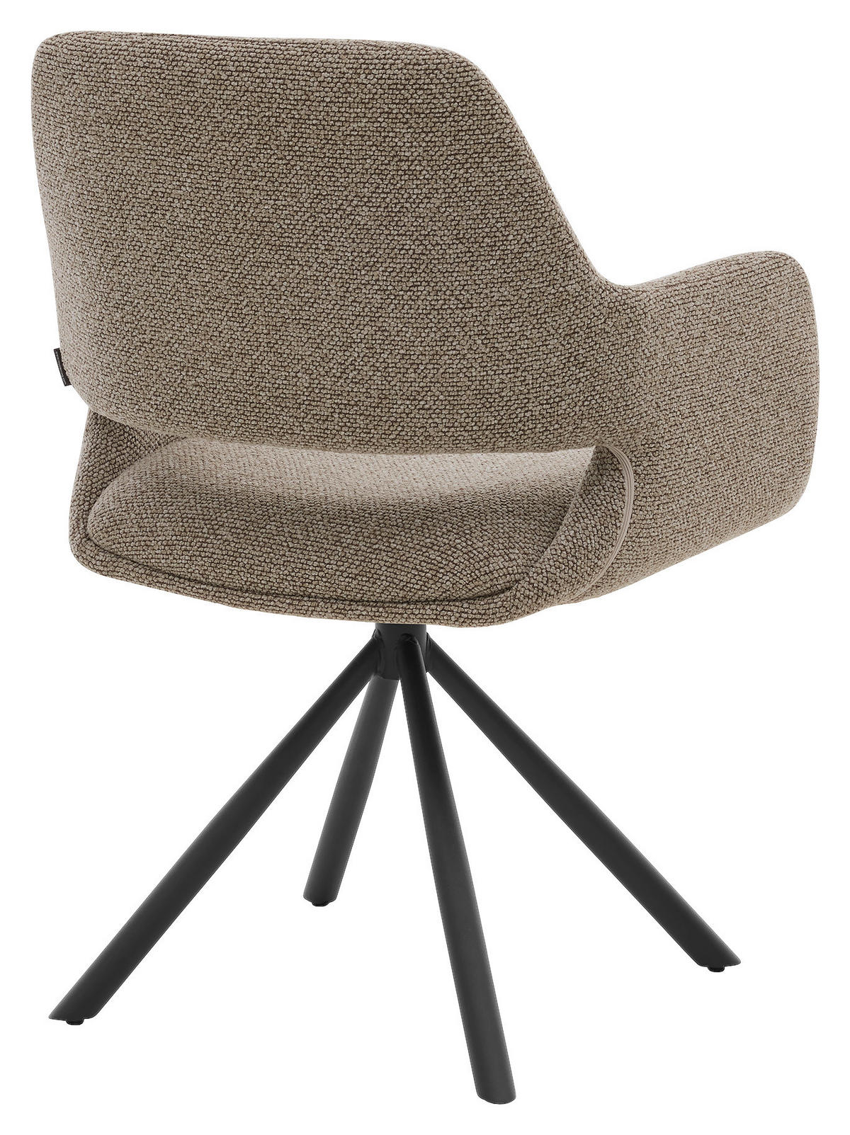 ARMLEHNSTUHL  Stoffauswahl, Sitzfläche 180° drehbar, automatische Rückholfunktion Mikrofaser  - Taupe/Schwarz, Design, Textil/Metall (62/83/62cm) - Musterring