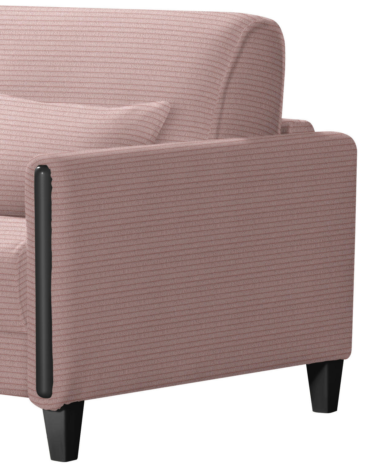 SCHLAFSOFA in Holz, Textil Schwarz, Altrosa  - Schwarz/Altrosa, Design, Holz/Textil (174/88/104cm) - Niels Andersson