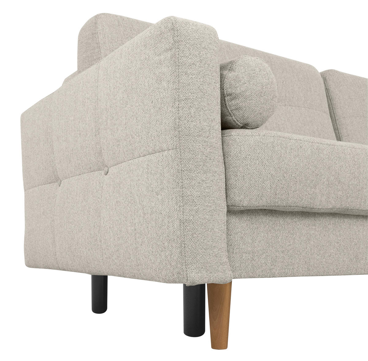 SCHLAFSOFA in Hellgrau  - Buchefarben/Hellgrau, Design, Holz/Textil (222/93/99cm) - MID.YOU