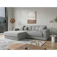 ECKSOFA FABIO E in Flachgewebe Grau  196/264 cm  - Schwarz/Grau, MODERN, Kunststoff/Textil (196/264cm) - Sit & More
