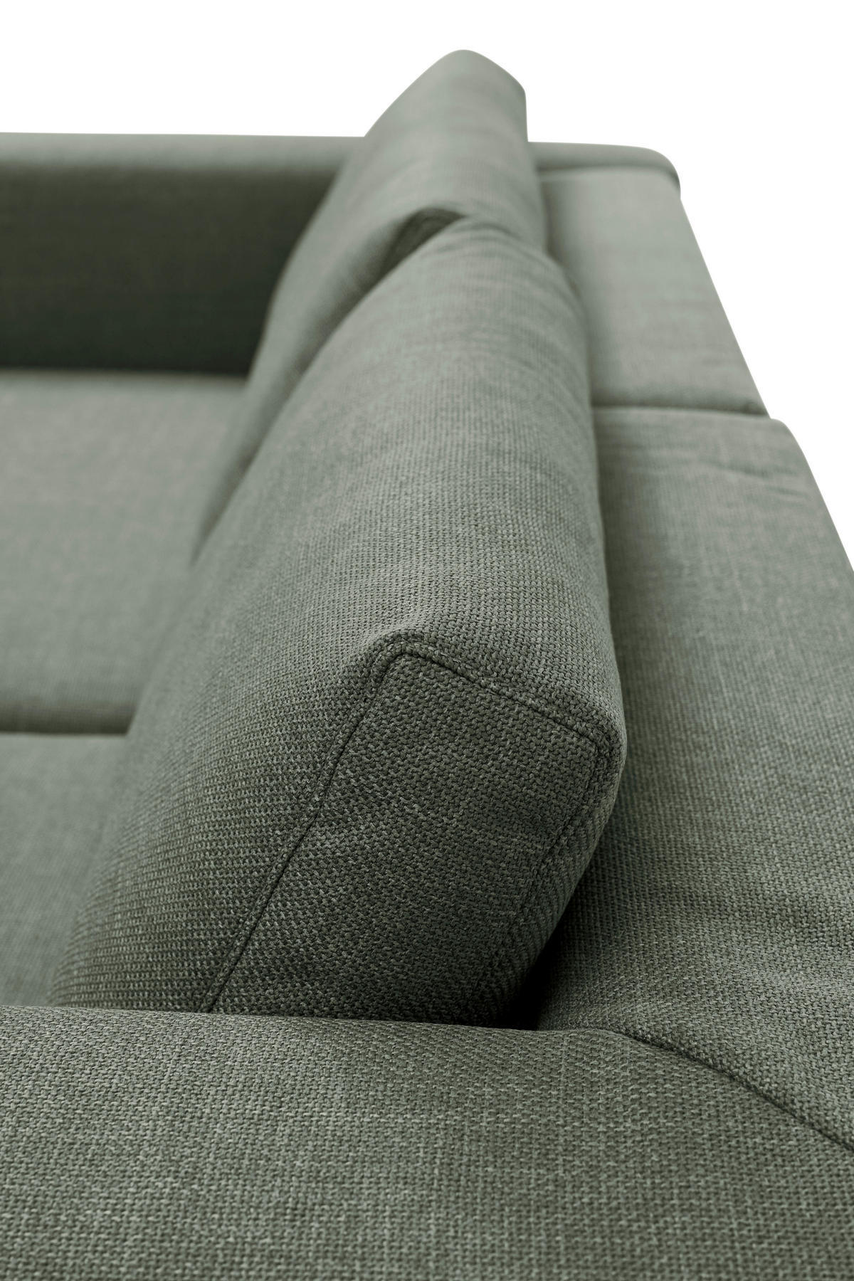 ECKSOFA inkl. Funktion Heaven Dunkelgrün Flachgewebe  - Chromfarben/Dunkelgrün, KONVENTIONELL, Textil/Metall (242/162cm) - Tom Tailor