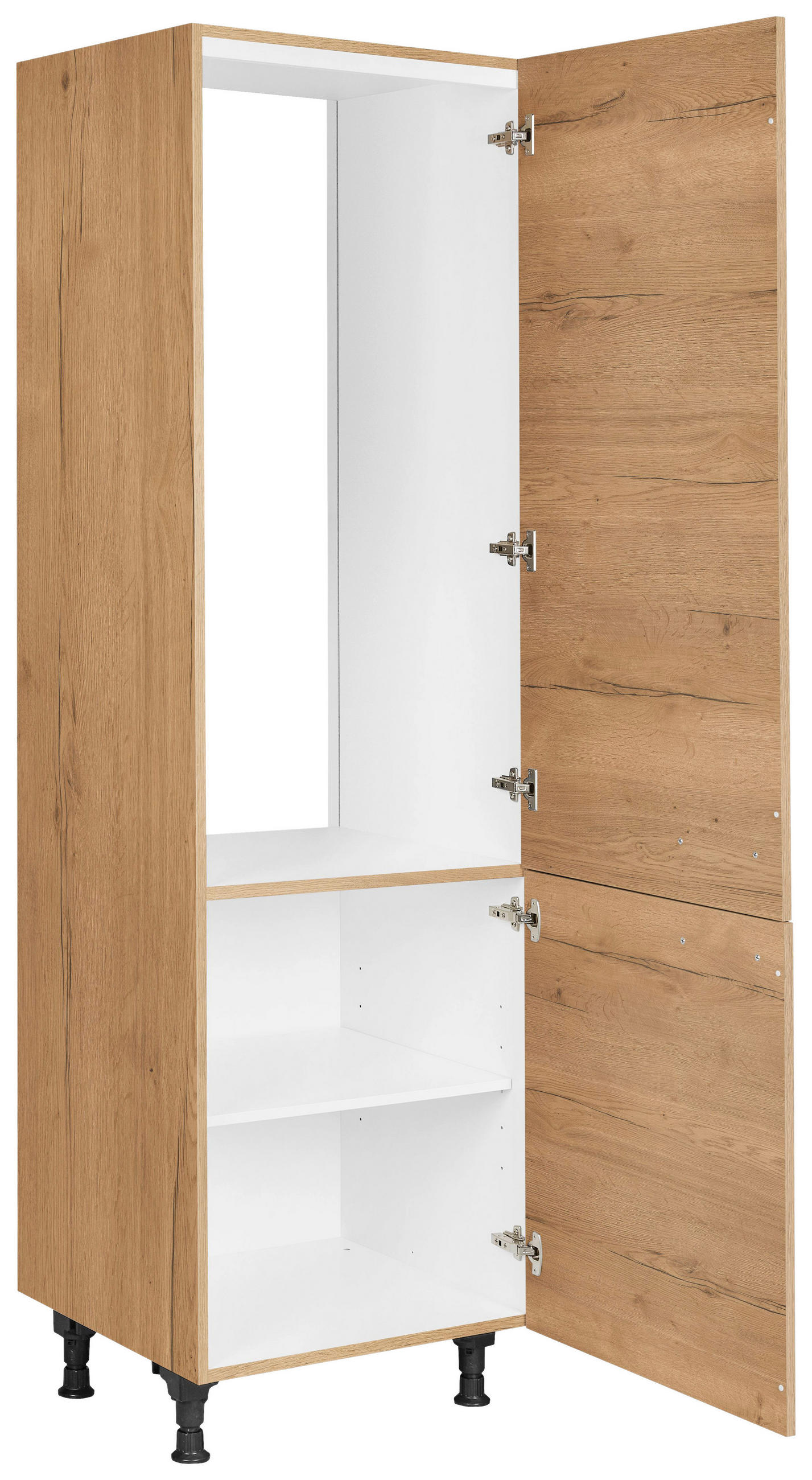 GERÄTEUMBAUSCHRANK 60/216,6/58 cm  in Eichefarben  - Eichefarben/Schwarz, MODERN, Holzwerkstoff/Metall (60/216,6/58cm) - Nobilia