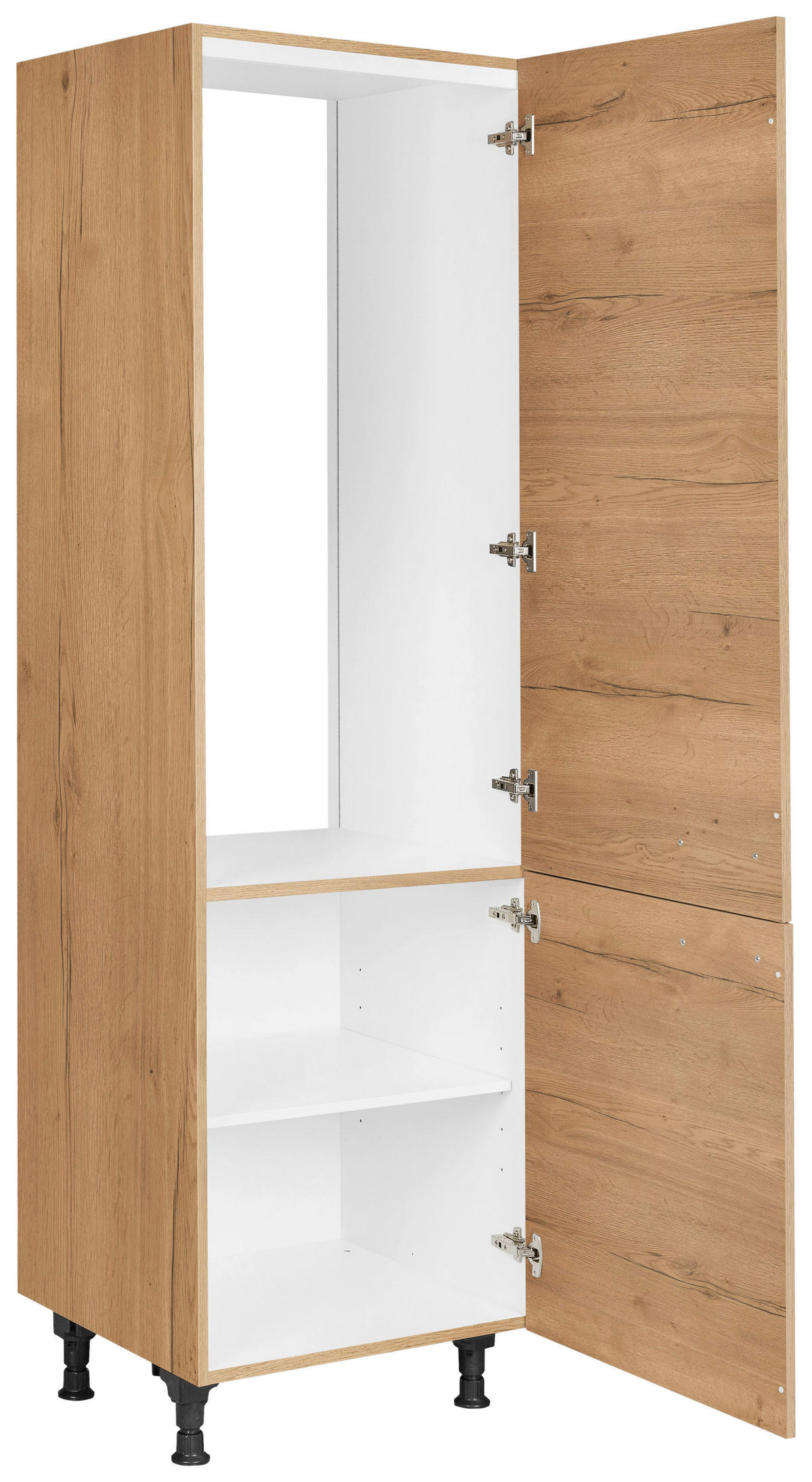 GERÄTEUMBAUSCHRANK 60/216,6/58 cm  in Eichefarben  - Eichefarben/Schwarz, MODERN, Holzwerkstoff/Metall (60/216,6/58cm) - Nobilia