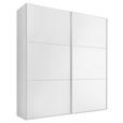 SCHWEBETÜRENSCHRANK  in Weiß  - Alufarben/Weiß, Holzwerkstoff/Metall (188/222/68cm) - Moderano