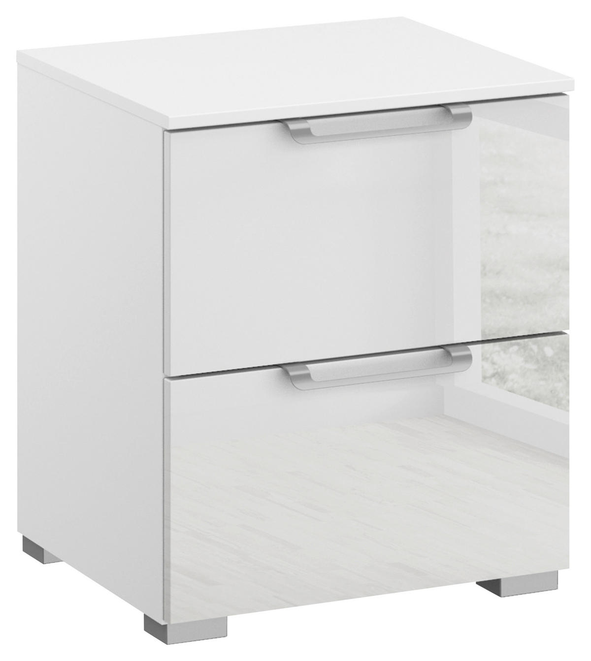 NACHTSCHRANK 40/49/42 cm  - Klar/Silberfarben, Design, Glas/Holzwerkstoff (40/49/42cm) - Novel