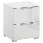 NACHTSCHRANK 40/49/42 cm  - Klar/Silberfarben, Design, Glas/Holzwerkstoff (40/49/42cm) - Novel