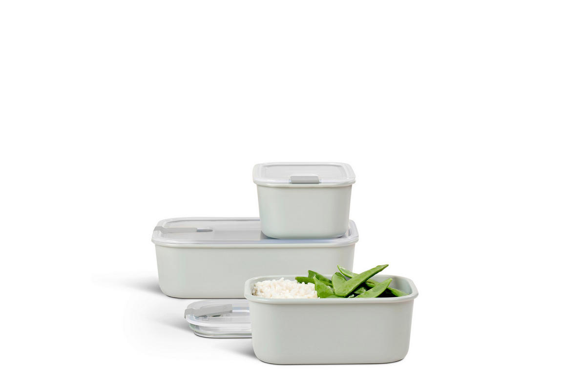 FRISCHHALTEDOSENSET EASYCLIP 3-teilig  - Transparent/Weiß, KONVENTIONELL, Kunststoff (19,9/14,1/14,2cm) - Mepal