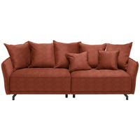 BIGSOFA in Velours Rostfarben  - Rostfarben/Schwarz, Design, Textil/Metall (226/91/103cm) - Carryhome