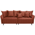 BIGSOFA Velours Rostfarben  - Rostfarben/Schwarz, Design, Textil/Metall (226/91/103cm) - Carryhome