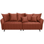 BIGSOFA in Velours Rostfarben  - Rostfarben/Schwarz, Design, Textil/Metall (226/91/103cm) - Carryhome