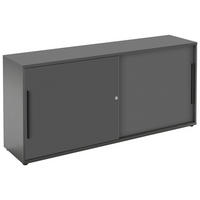 LOWBOARD  in 160/74/40 cm  - Schwarz/Graphitfarben, MODERN, Holzwerkstoff/Kunststoff (160/74/40cm) - Novel