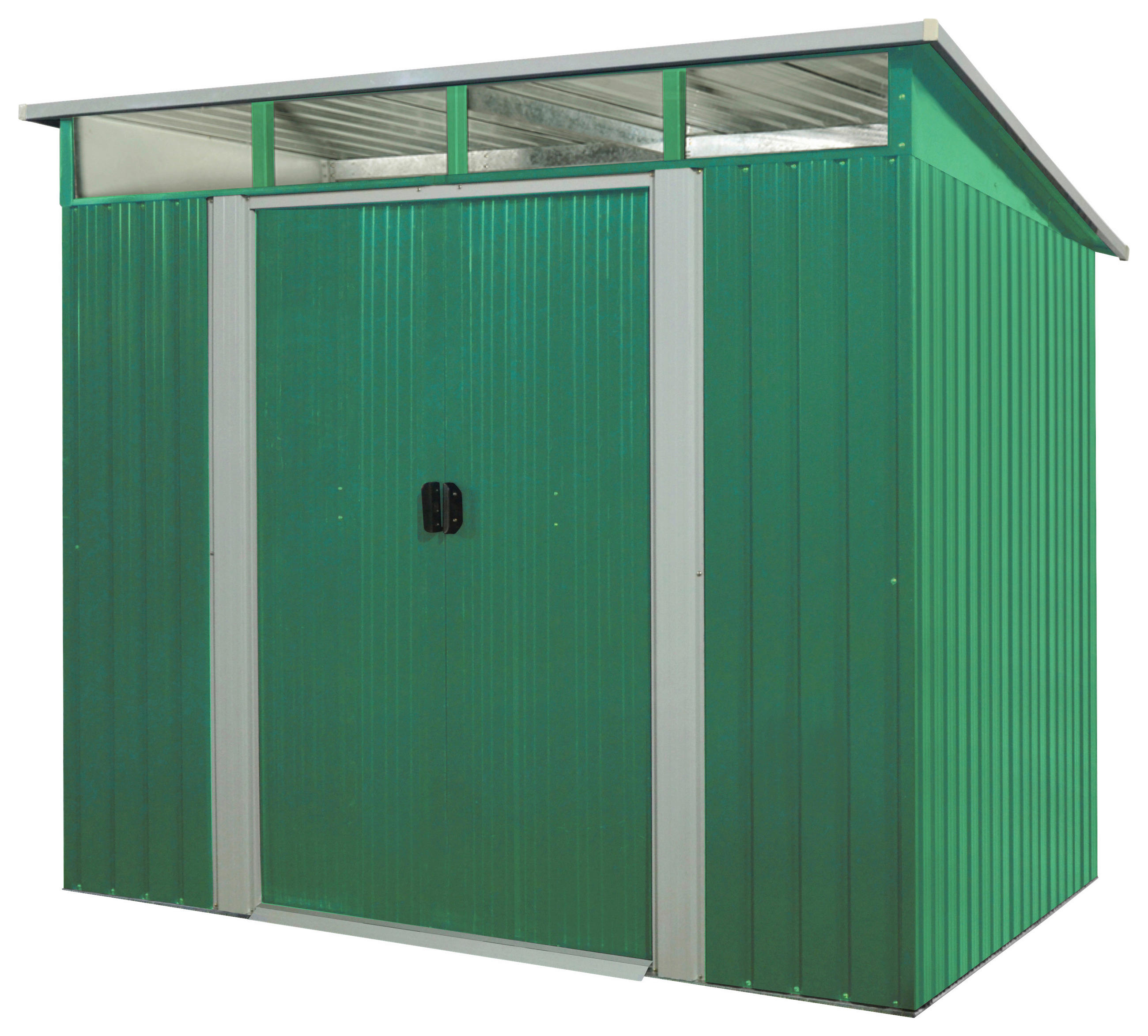 GERÄTEHAUS 238/203/194 cm  - Weiß/Grün, Basics, Metall (238/203/194cm)