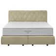 BOXSPRINGBETT 200/200 cm  in Creme  - Creme/Schwarz, Design, Kunststoff/Textil (200/200cm) - Johann Jakob