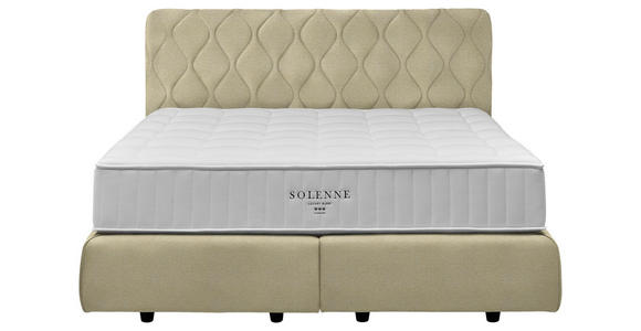BOXSPRINGBETT 200/200 cm  in Creme  - Creme/Schwarz, Design, Kunststoff/Textil (200/200cm) - Johann Jakob