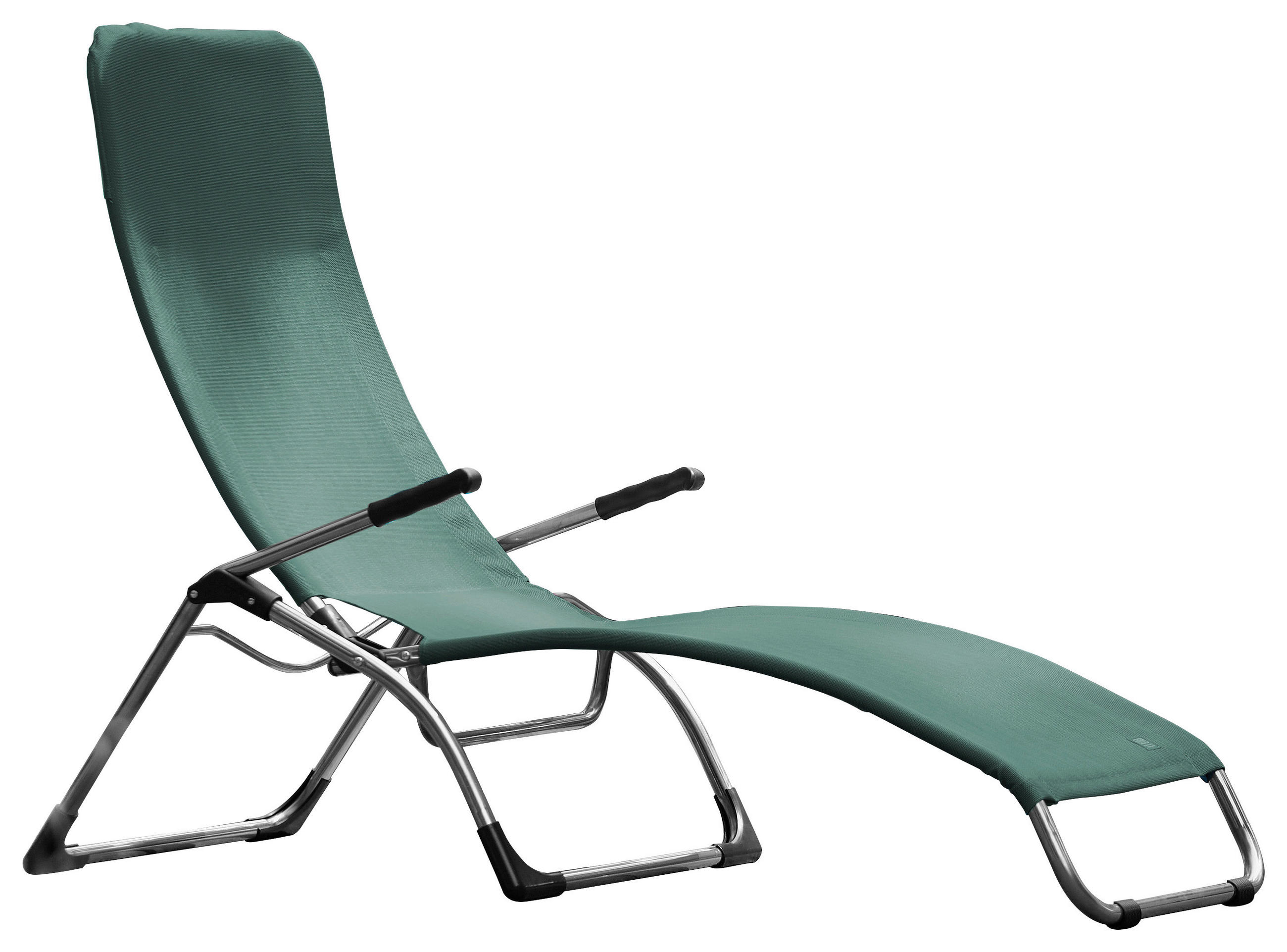 BÄDERLIEGE 63/107/142 cm  - Alufarben/Grün, Design, Textil/Metall (63/107/142cm) - FIAM