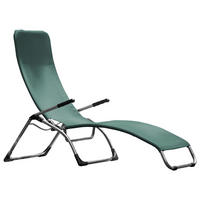 BÄDERLIEGE 63/107/142 cm  - Alufarben/Grün, Design, Textil/Metall (63/107/142cm) - FIAM
