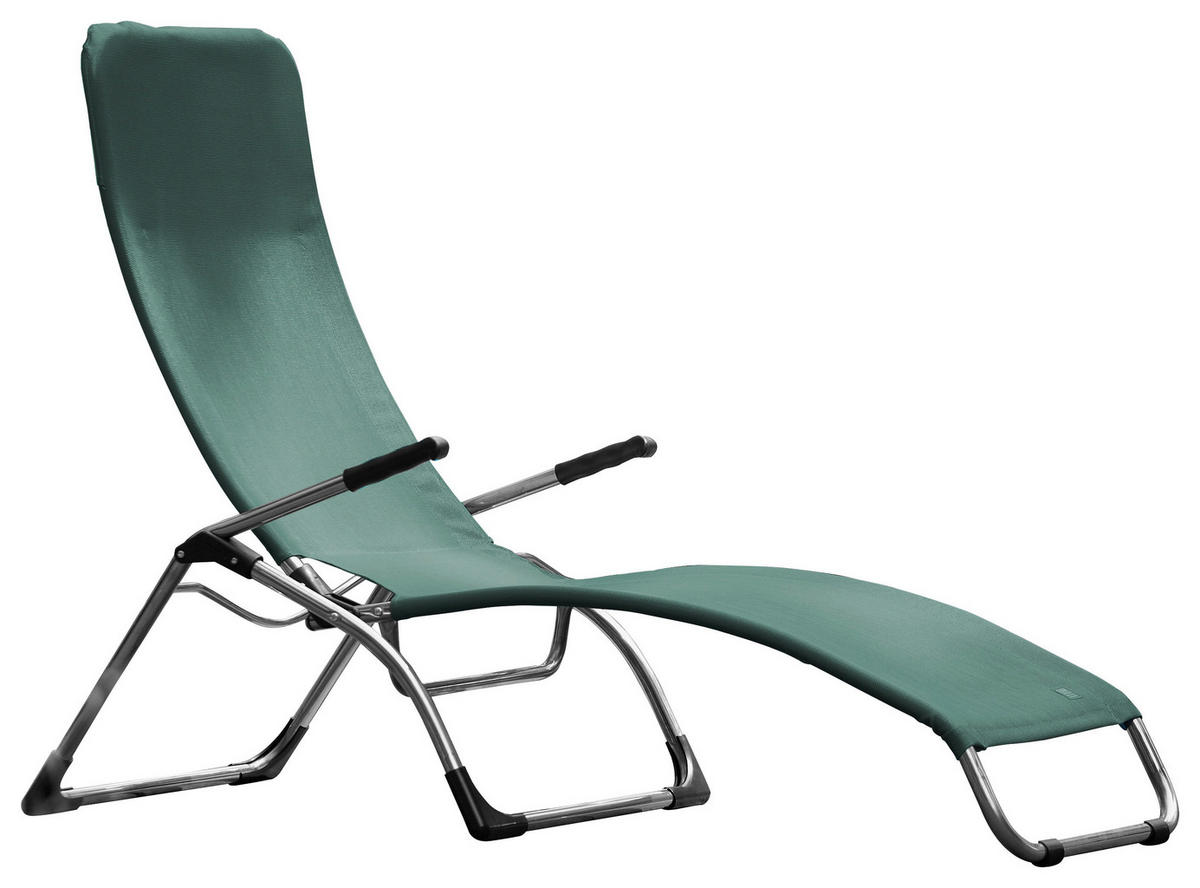 BÄDERLIEGE 63/107/142 cm  - Alufarben/Grün, Design, Textil/Metall (63/107/142cm) - FIAM