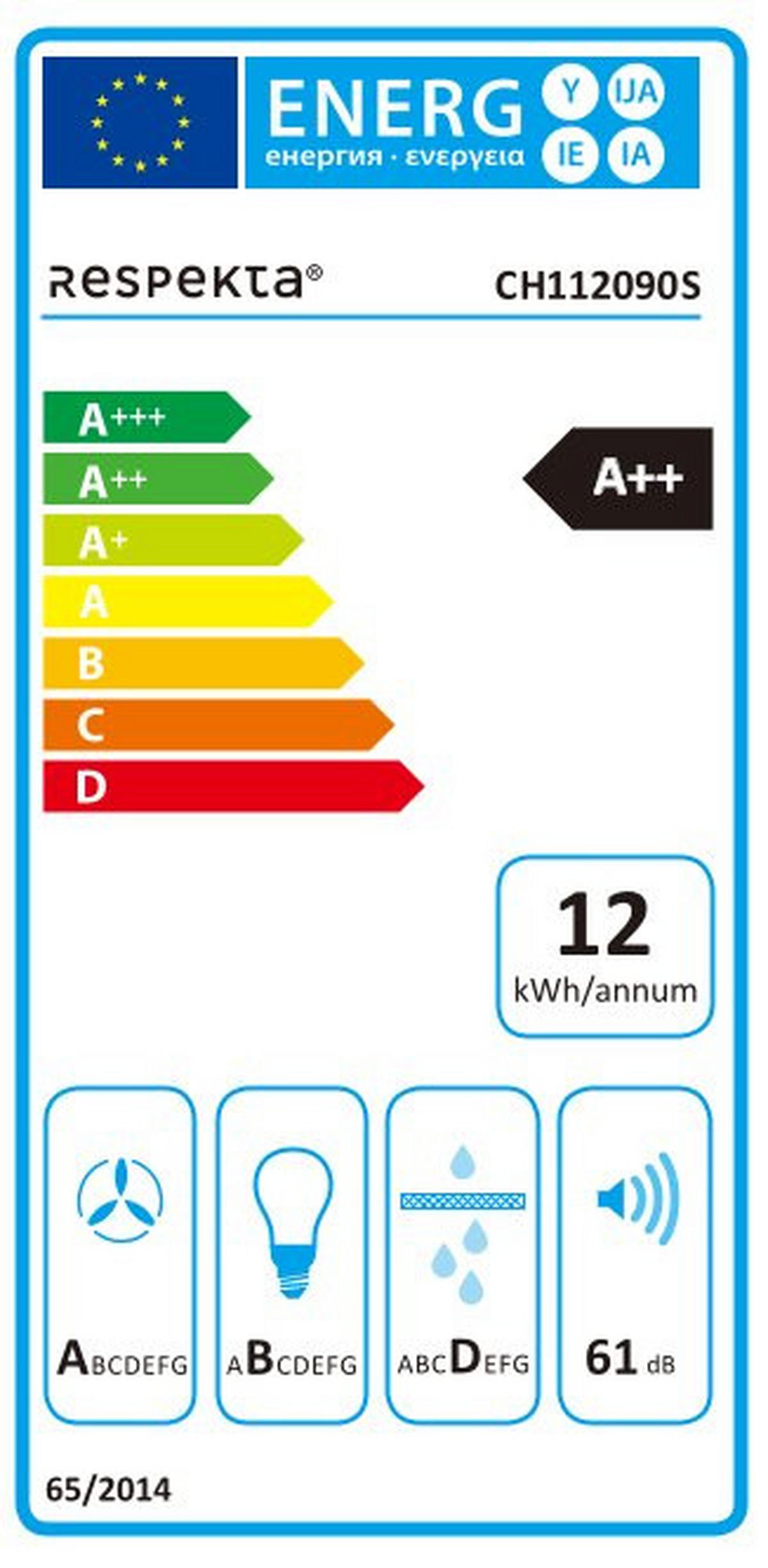 DUNSTABZUGSHAUBE CH112090S  - Schwarz, Basics, Glas/Metall (89,5/75-110/38,5cm) - Respekta