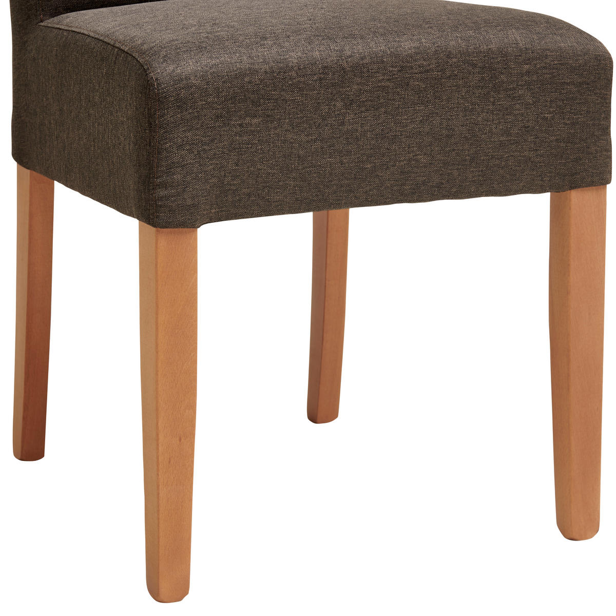 STUHL Webstoff Dunkelbraun Buche massiv  - Dunkelbraun/Naturfarben, MODERN, Holz/Textil (46/101/62cm) - Livetastic