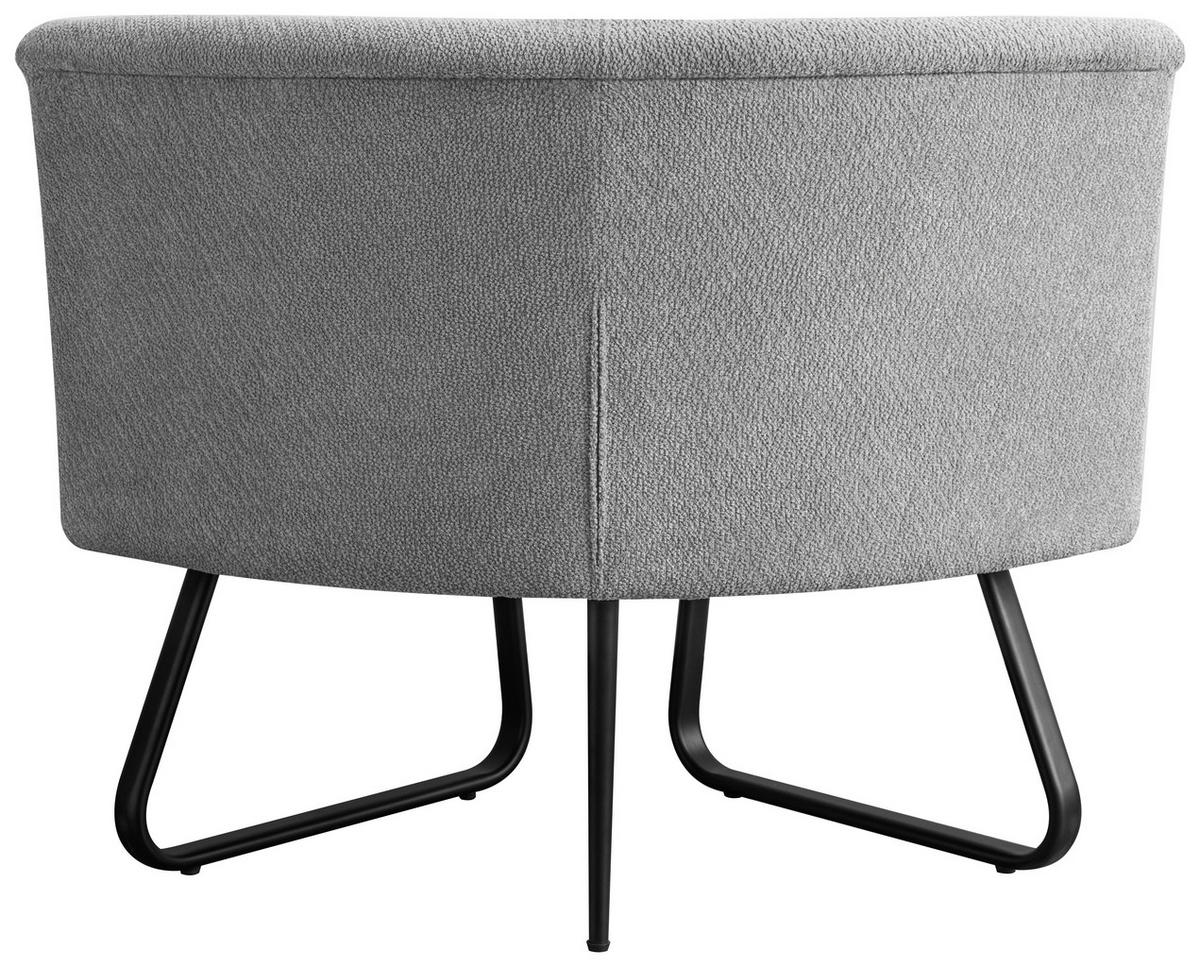 ECKELEMENT in Mikrofaser   - Schwarz/Grau, Design, Textil/Metall (105/86/61cm) - Stylife