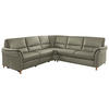 ECKSOFA in Echtleder Hellgrau  - Eichefarben/Beige, Konventionell, Leder/Holz (262/262cm) - Beldomo Premium