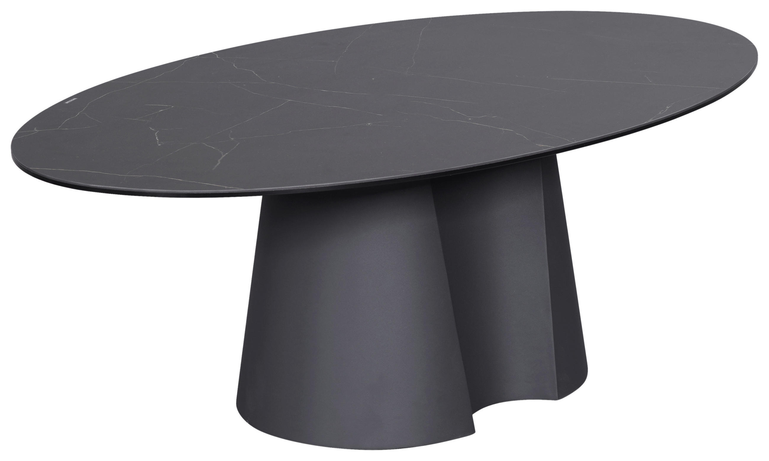 COUCHTISCH ESG 120/70/42 cm oval Anthrazit, Schwarz  - Anthrazit/Schwarz, Design, Glas/Keramik (120/70/42cm) - Novel
