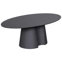 COUCHTISCH ESG 120/70/42 cm oval Anthrazit, Schwarz  - Anthrazit/Schwarz, Design, Glas/Keramik (120/70/42cm) - Novel