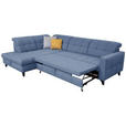 ECKSOFA in Webstoff Blau  216/297 cm  - Blau/Schwarz, Design, Holz/Textil (216/297cm) - Xora