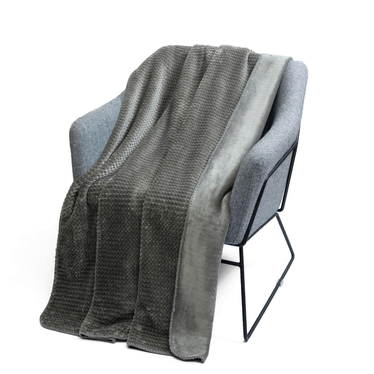 DECKE Zigzag 150/200 cm  - Anthrazit, Basics, Textil (150/200cm) - Novel